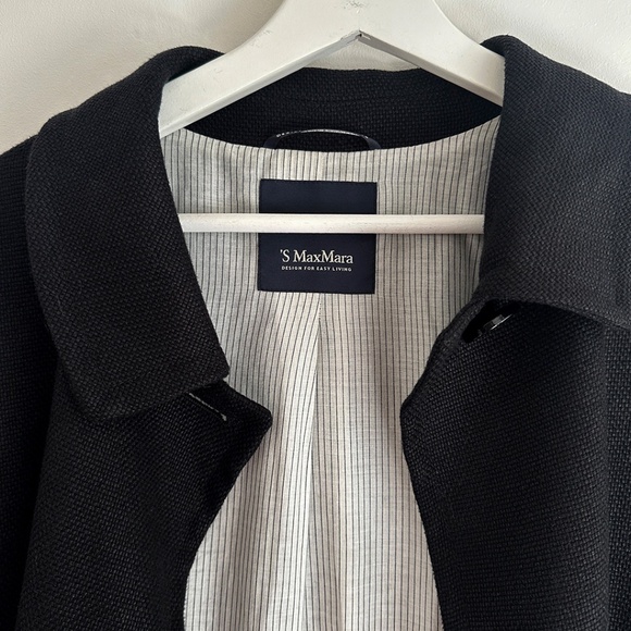 Max Mara black transitional coat cotton jacket s'max maxmara 40 S M - Picture 8 of 12